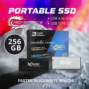 SSD External Xdash 256GB MidasForce Portable 10GB/s TYPE-C & USB 3.0