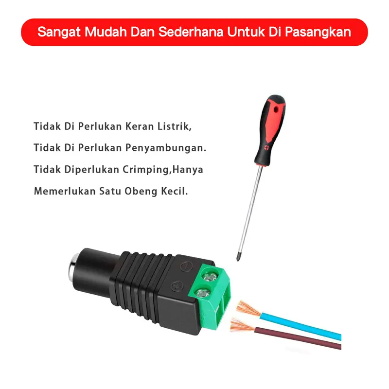 XIHANCAM Konektor Jack DC Male Female Konektor CCTV Ke CCTV Jack Sambungan Konektor Kabel DC CCTV 4