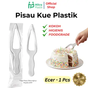 Pisau Kue Plastik Bening Potong Kue Ulang Tahun Birthday Cake Tart (ECERAN)