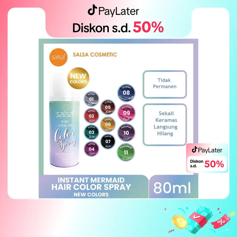 SALSA Instant Mermaid Hair Color Spray / Pilox Rambut / Semir Cat Pewarna Rambut Temporary / Tidak Permanent 0
