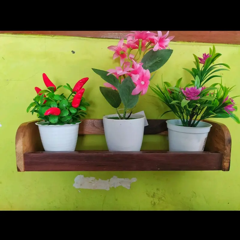 rak hias gantung serbaguna bahan kayu 0