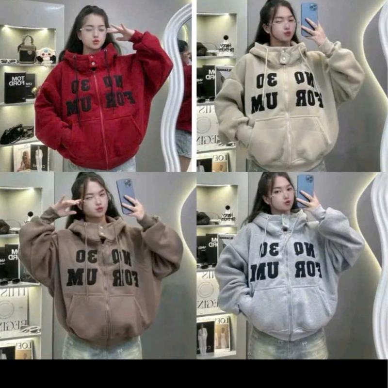  Áo Khoác Nỉ Bông Phom Rộng Dày Dặn 2 Túi Trong Túi Ngoài Chất Liệu Mềm Mại Giữ Nhiệt Tốt Phù Hợp Cho Ngày Lạnh Thiết Kế Ấm Áp Tiện Lợi 