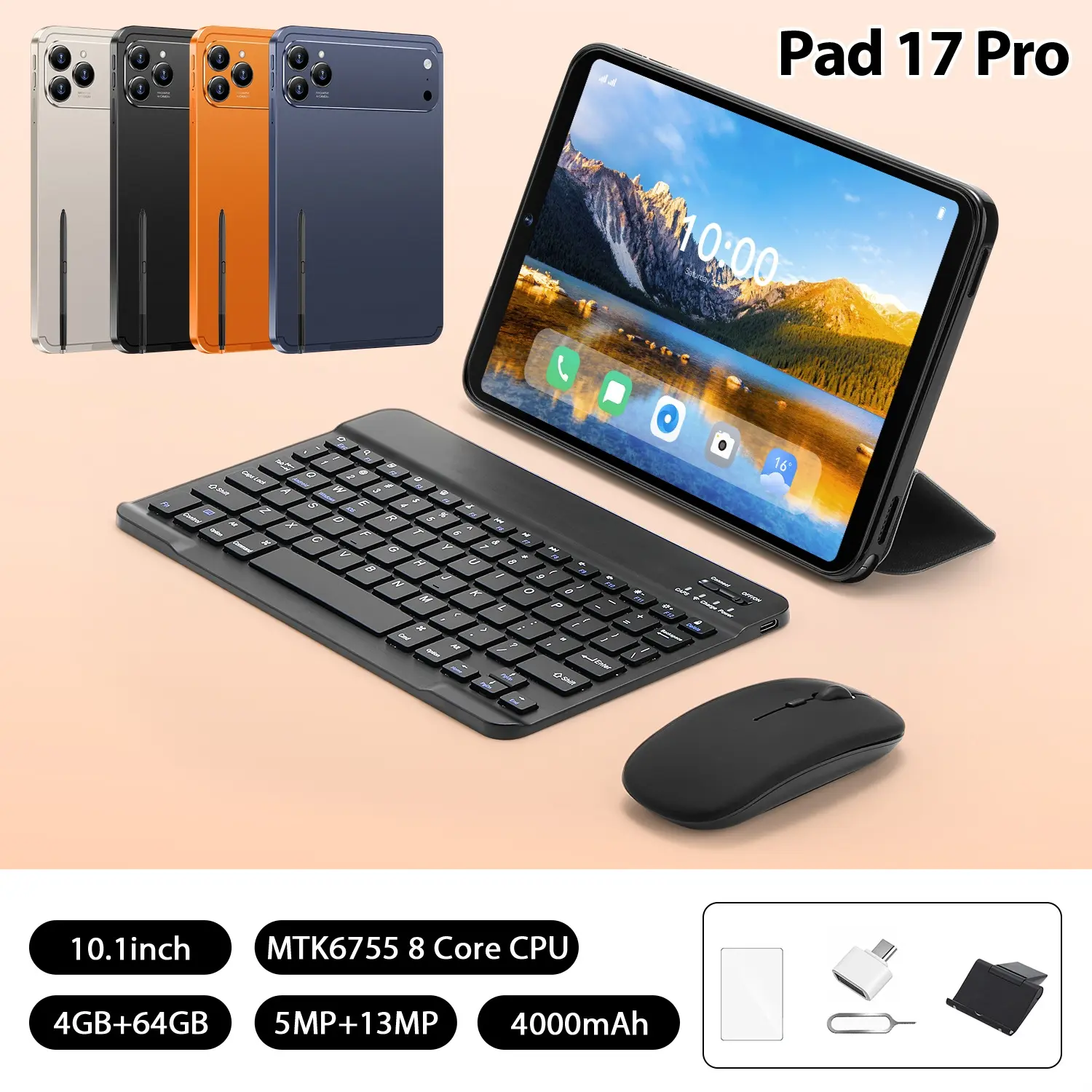 Pad 17 Pro Max Tablet - 10.1-inch Android 12 with 512GB storage