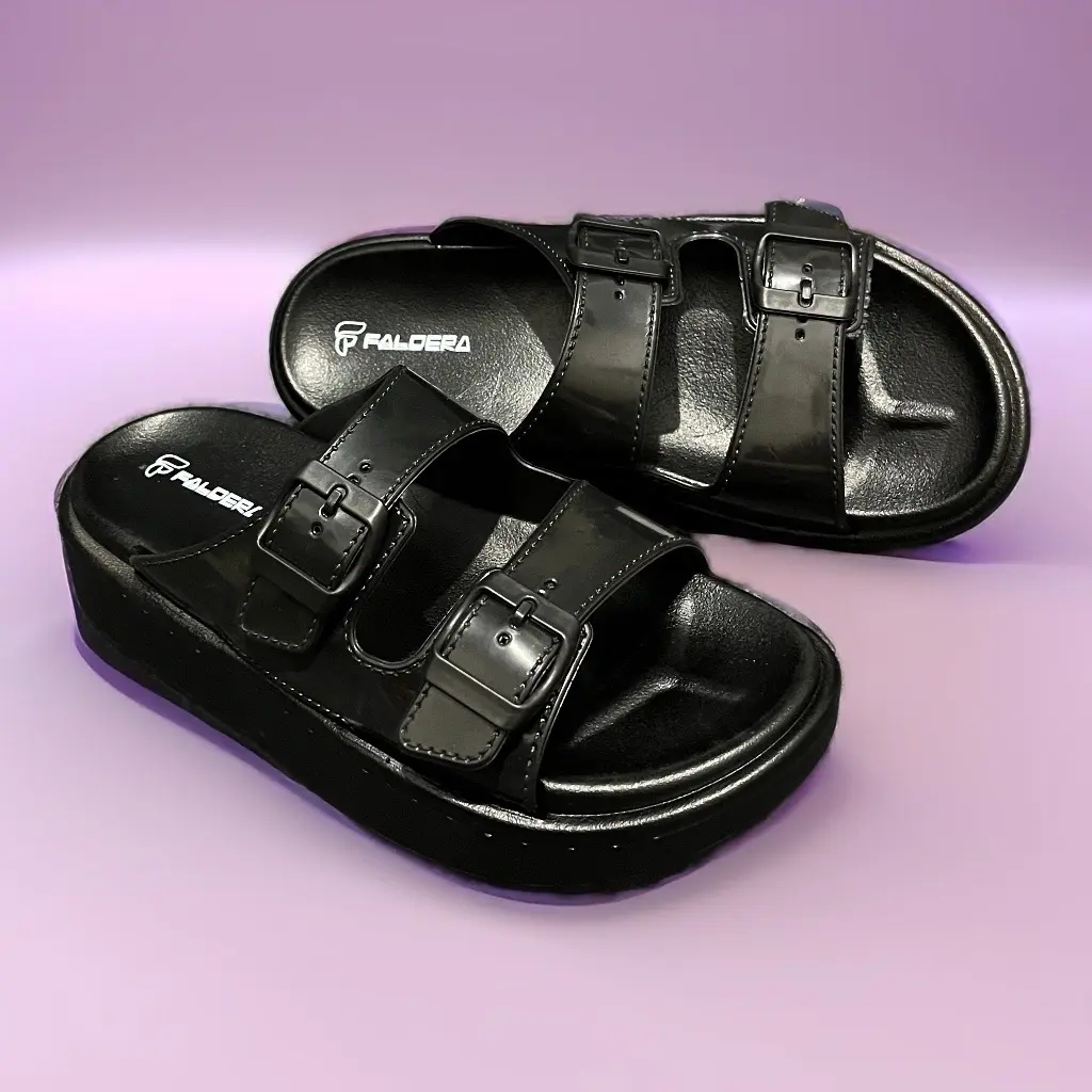 [Faldera] New Product Kekinian Sandal Selop gesper Jelly Wanita tinggi 4 cm Bahan Karet Ringan Anti slip/Air/Faldera terbar sandal  ootd style wedges premium