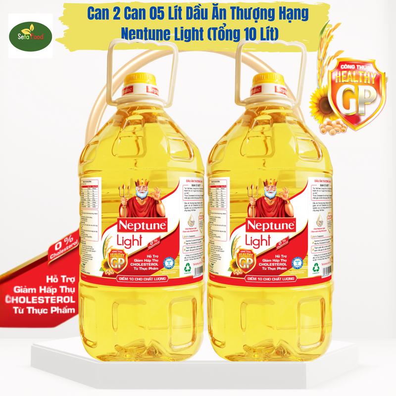Combo 2 can 5 lít dầu ăn thượng hạng Neptune Light tổng 10 lít - điểm 10 cho chất lượng