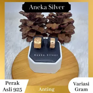 Anting Jepit Bangkok Ukir Perak 925 - Model Terbaru