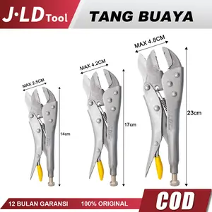 JLD Tang Jepit Buaya Locking Pliers Vise Grip Original Kuat - Carbon Steel Lebar Rahang 2.5cm/4.2cm/4.8cm Cocok untuk Rumah Tangga & Perbengkelan