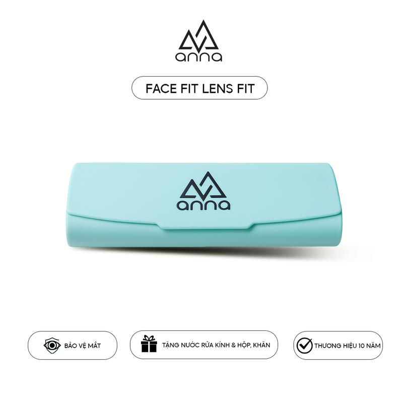 Hộp nhựa đựng kính mắt Anna Màu ngẫu nhiên (có kèm khăn lau)