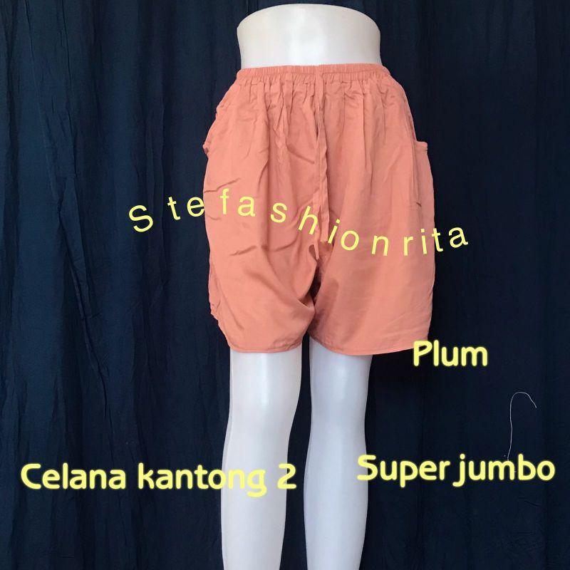 Celana Bali/ celana kantong jumbo xxl Santai Rayon Pendek 5
