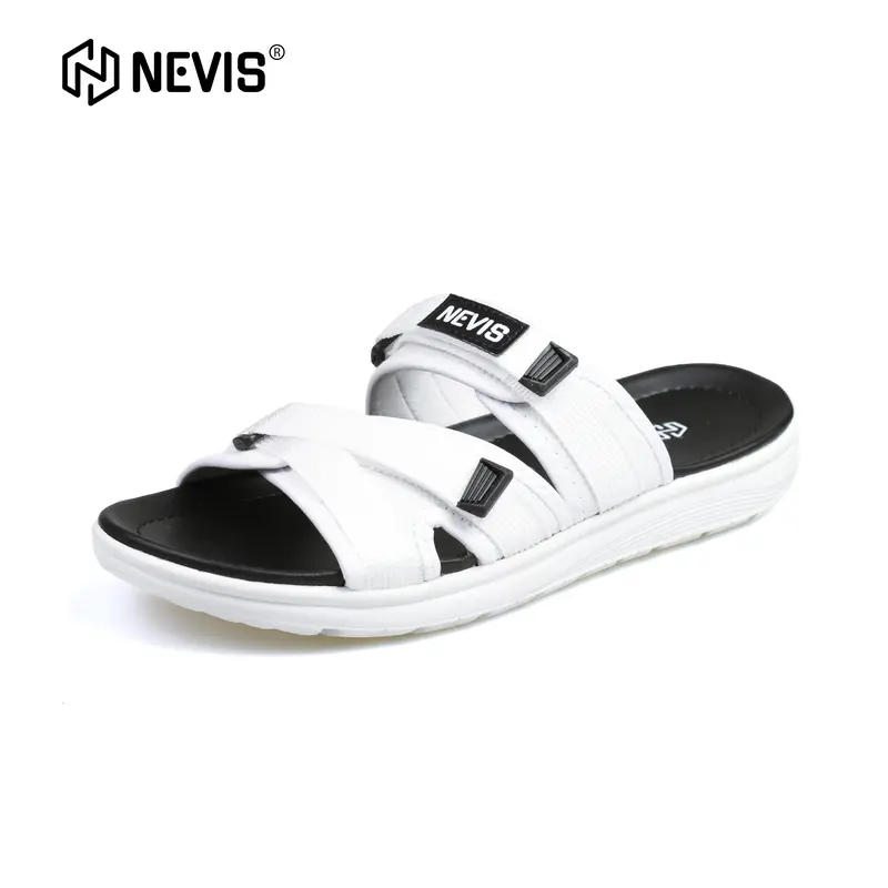NEVIS Sandal Pria Slop Slip On Slide Vortiz Hitam / Putih Sendal Jepit 3