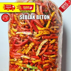 PRODUK TERBATAS 500GR SEBLAK KERUPUK BETON DAUN JERUK Cemilan Pedas Food Camilan