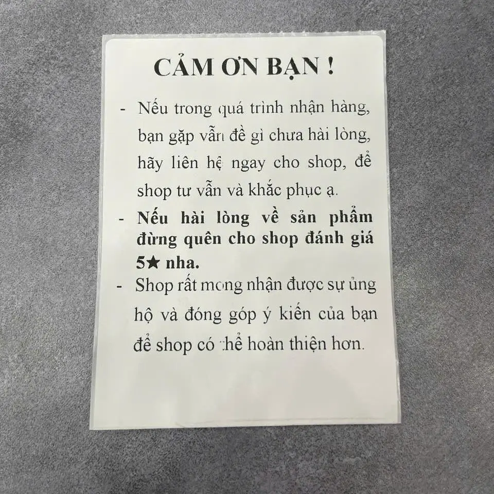 Tặng 1 Thư Cảm Ơn Anh Em Đã Đặt Hàng