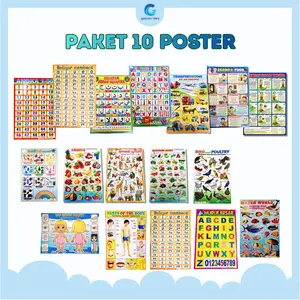 Paket Poster 10 Lembar Edukasi Anak Berbagai Motif