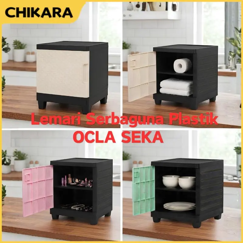 CHIKARA Lemari Plastik OCLA SEKA Lemari Piring Dapur Rak Sepatu Kosmetik Laci Lemari Toilet Serbaguna