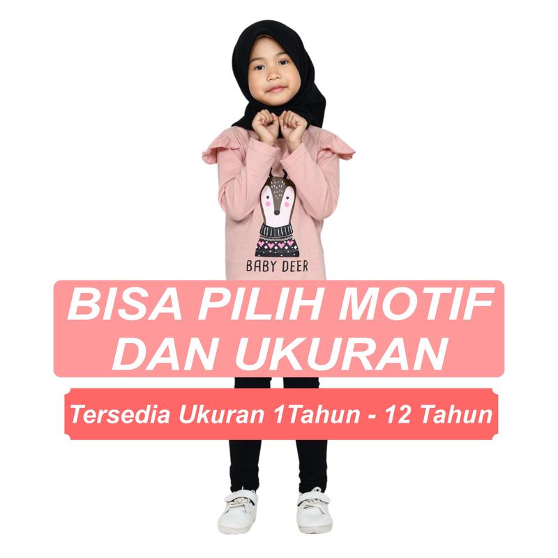 Baju Kaos Anak Perempuan Lengan Panjang Ruffle Imut Model Atletis - Fashion 2