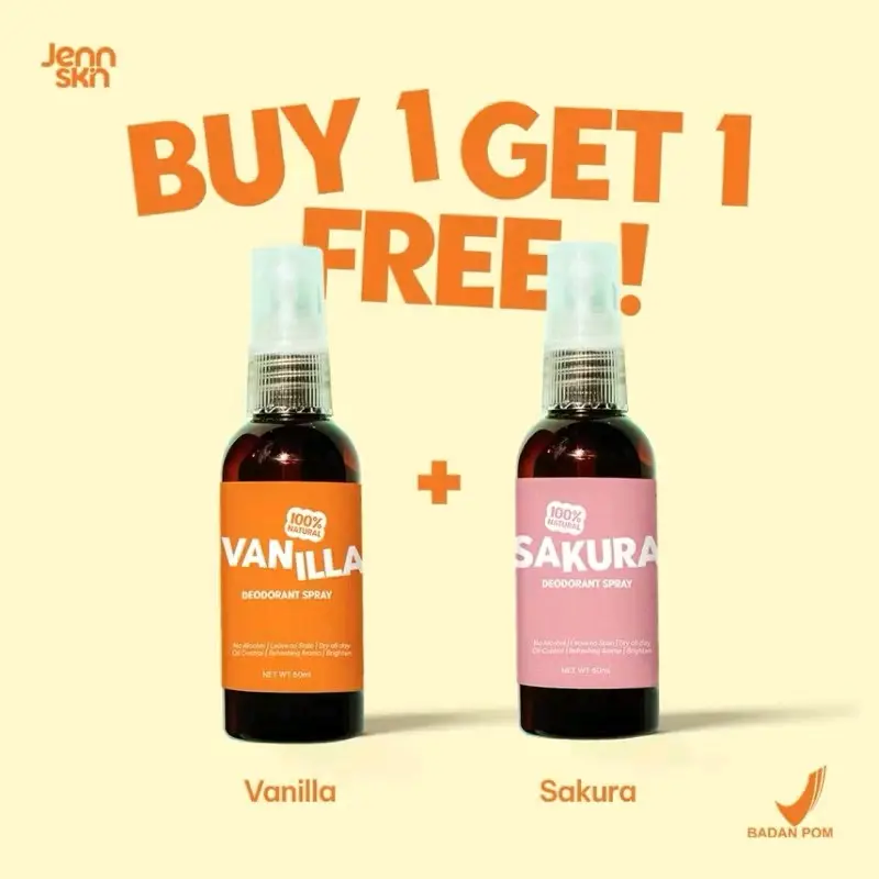 Buy 1 Get 1 JENNSKIN NATURAL DEODORANT SPRAY Ketiak Wangi Tawas Bunga 2
