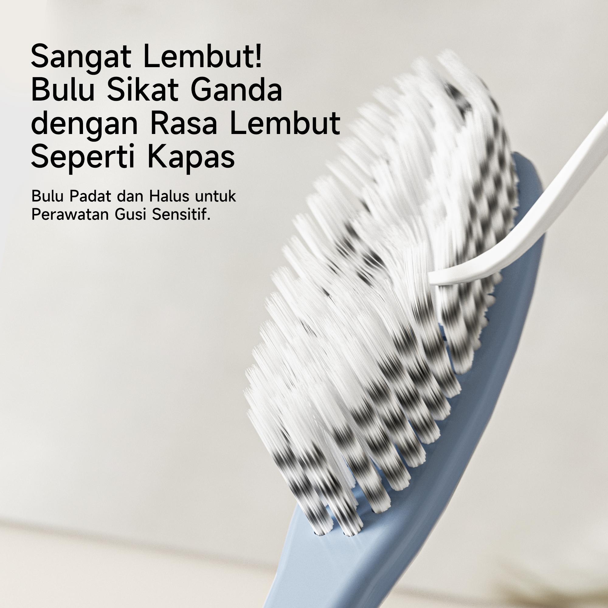 Sikat Gigi Dengan Kepala Panjang dan Lebar Ideal untuk Bepergian Pembersihan Cepat Lembut Seperti Kapas untuk Melindungi Gusi  toothbrush sikat gigi travel kit