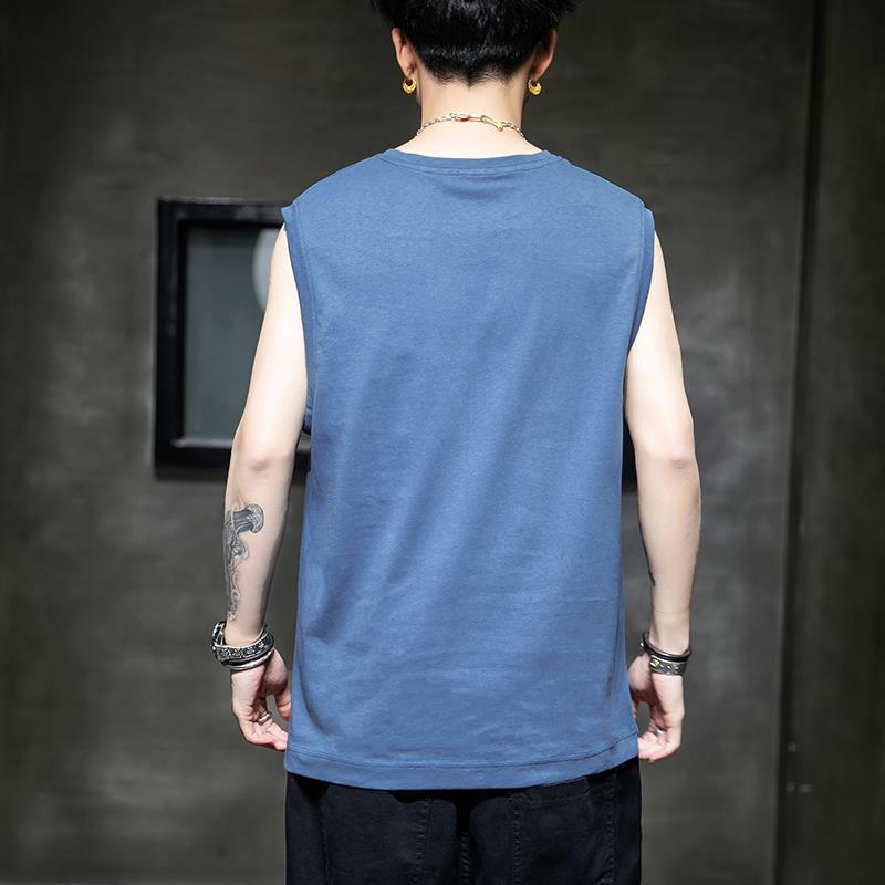 Vest Men's Street Wear Loose Summer Sports Wear Waistcoat Plus Size Sleeveless T-Shirt 3