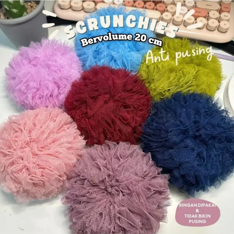 Special PROMO Cepol tile VIRAL/SCRUNCHIE TILE BESAR 20 CM soft tule Premium Gread A 7