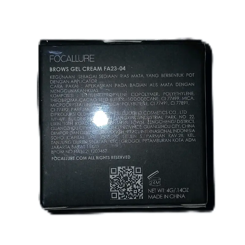 (NEW) Focallure Eyebrows Enchancer Brows Cream Gel Warna 04 Ash Brown -  Waterproof, High Pigment 2