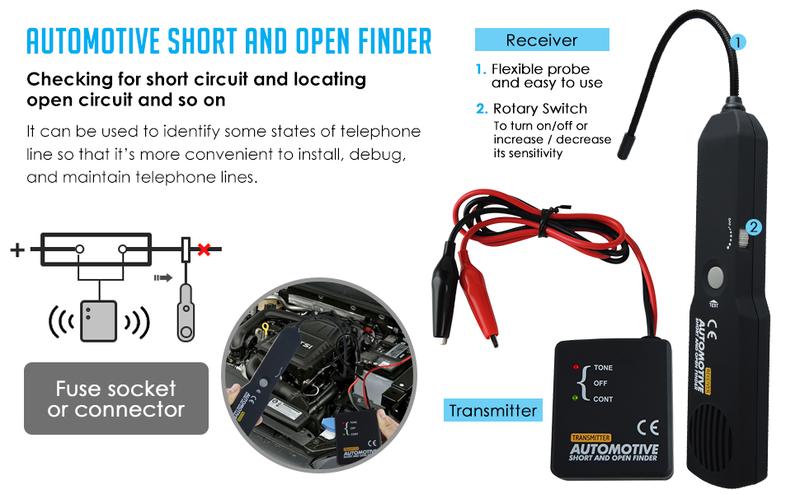 Product Introduction of em415Pro Automotive Electrical Open&Short Finder Circuit Tester,Tone Generator Cable Wire Breaker Fault Finder,DC Less than 42V Car Diagnostic 15
