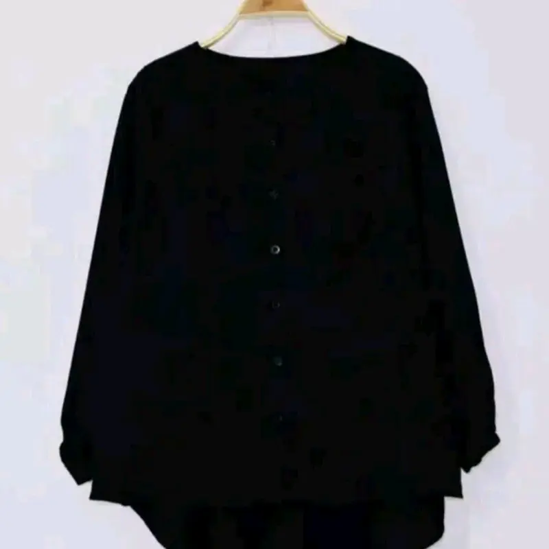 Baju Atasan Kemeja Blouse Wanita Muslim Simple Polos Lengan panjang Lengan Tangan Karet Crinkle Casual Formal Kerah Nyaman Kancing Basic Kancing Basic   Wudhu Maroon Airflow 5