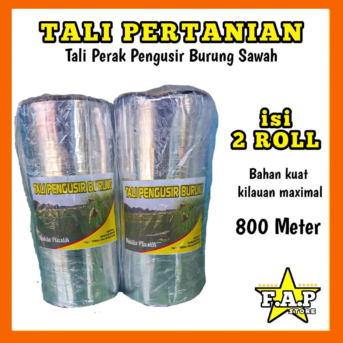 Tali Pengusir Burung Sawah ( TALI PERAK 2 PCS ) Lebih Murah ; Best seller