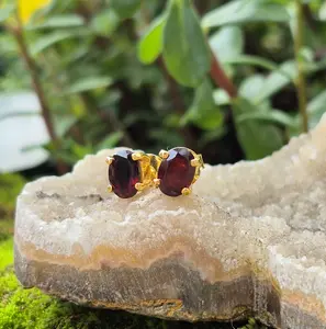 Natural Red Garnet Earrings