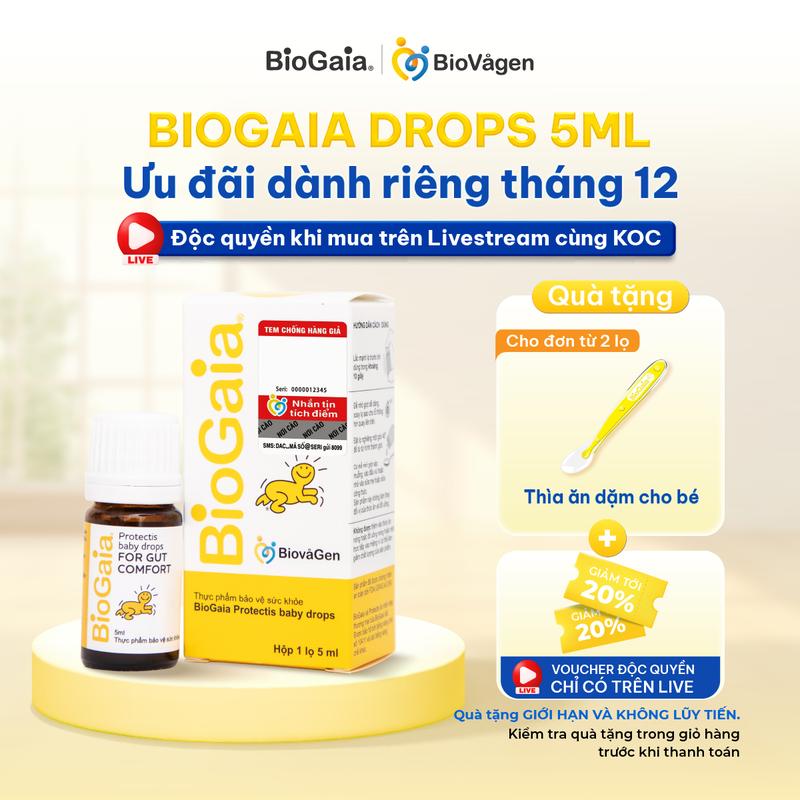 DEAL ĐỘC QUYỀN CHO KOC Men vi sinh BioGaia ProTectis Drops hỗ trợ hệ tiêu hóa xuất xứ Thụy Điển dung tích 5ml