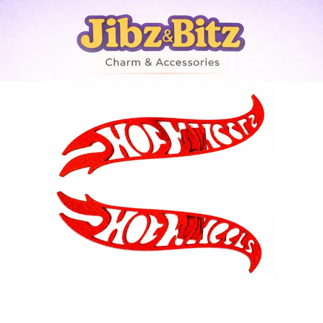 Jibz & Bitz - Hiasan Sepatu Sandal 1 Set Reflective Red Kanan Kiri Side Charm Tampilan Keren dan Menarik