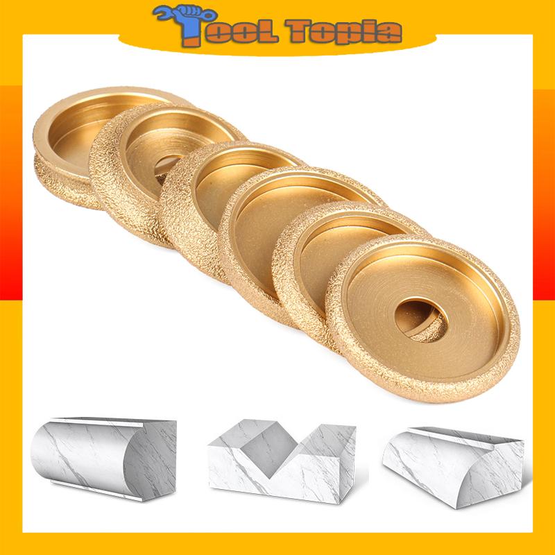 ToolTopia-Set roda penggilap tepi jubin granit, serba guna, bentuk V, separuh bulat dan pilihan tepi Perancis, 10mm / 20mm Hardware