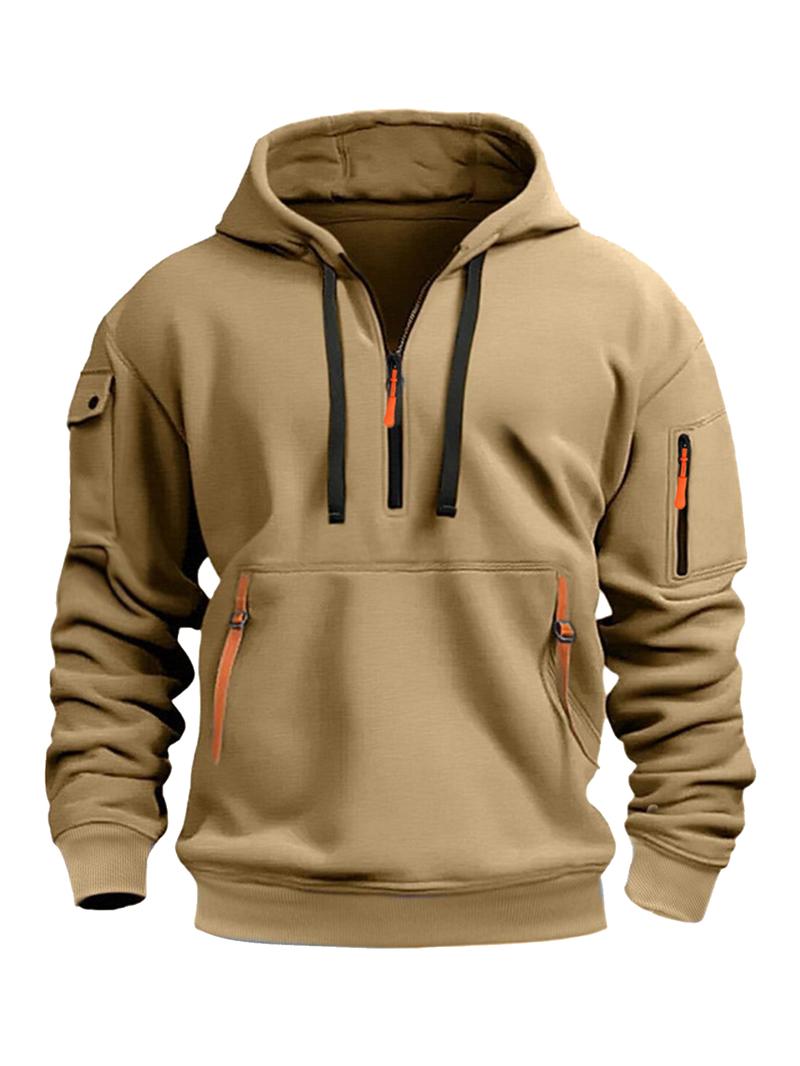 Product Introduction of A stylish windproof and fleece hoodie for autumn and winter warmth, perfect for casual parties 11