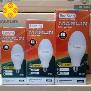 Lampu Ecoking Marlin LED Light Bulb 40W 50W 80W Super Terang Hemat Energi Marlin E27 110-240V