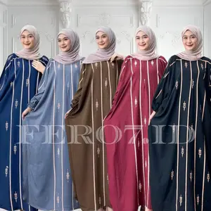 Kaftan NAJWA Terbaru Rayon Premium Jumbo Busui Baju Muslim Wanita Gamis Long Dress Kekinian Nyaman