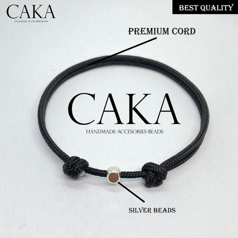 gelang polos tali original 2mm / gelang hitam polos / premium cord bracelet / gelang tali / gelang pasangan / 1