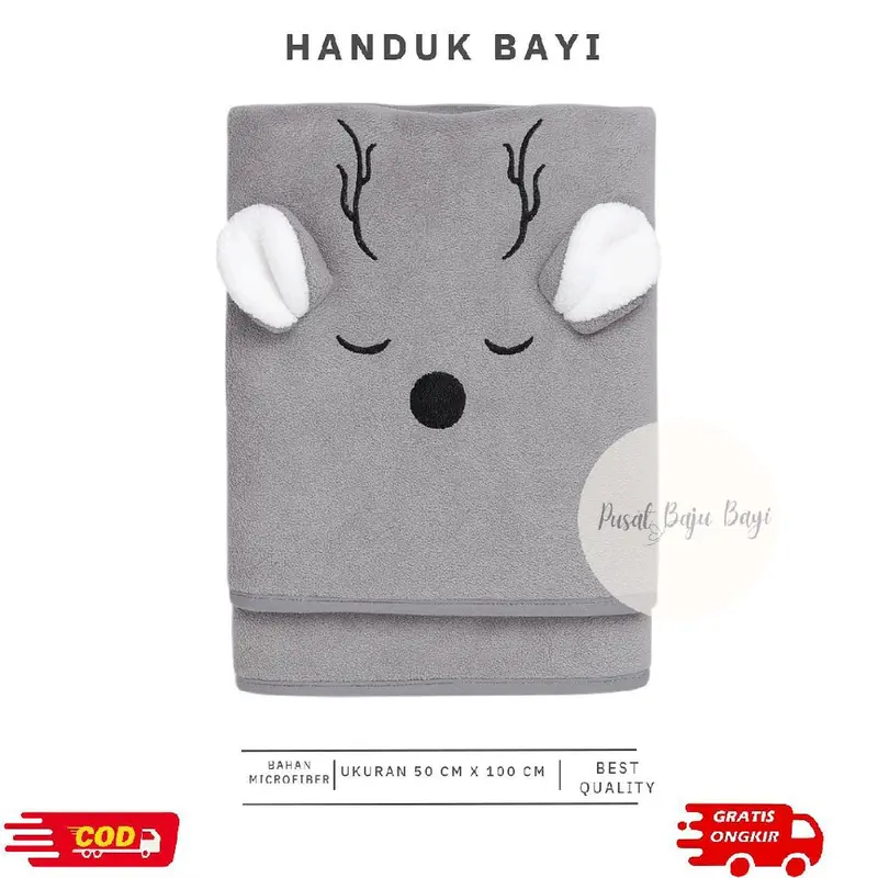 Handuk Bayi Lembut Microfiber / Handuk Anak Premium Berkarakter 50x100cm 4