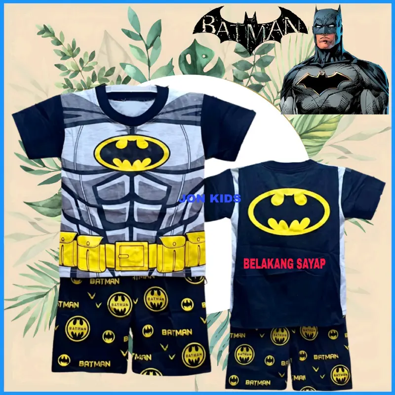 SETELAN BAJU KOSTUM BATMAN SAYAP TERBARU LENGAN PANJANG/BAJU BATMAN SAYAP BUAT USIA 1-10 TAHUN 3