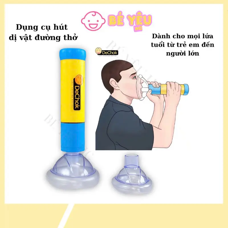 Dụng cụ sơ cứu khẩn cấp chống ngạt thở DeChock cho trẻ em/người lớn gia đình - tạo dung tích phổi hút dị vật