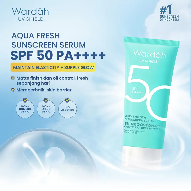 Wardah UV Shield Airy Smooth Sunscreen Serum SPF 50 PA++++ | Netto 40ML & 25 ML 3