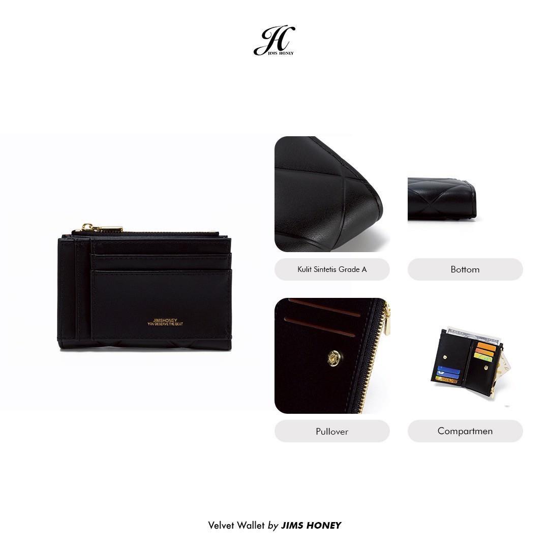 JIMS HONEY VELVET WALLET Dompet Kecil Lipat Wanita Cewek FREE BOX