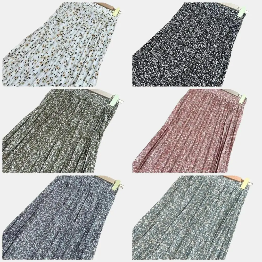 Rok Plisket Motif Bunga Korean Style Bahan Hyget