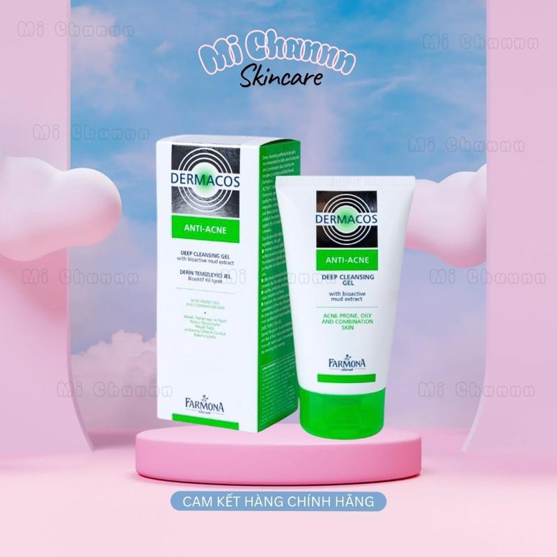 Sữa Rửa Mặt Sạch Sâu Cho Da Mụn Chứa Bùn Hoạt Tính Farmona Dermacos Anti-Acne Deep Cleansing Gel 150ml XÁCH