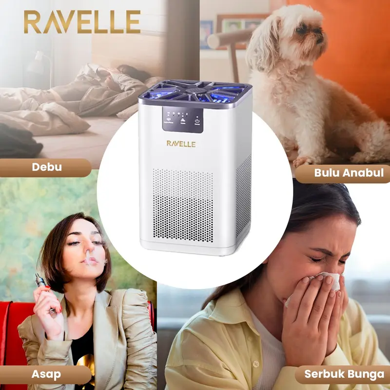 RAVELLE AERIS Air Purifier HEPA13+ Anti-Allergen + Aromatherapy- - Pembersih Udara Dengan Pengharum Ruangan 3