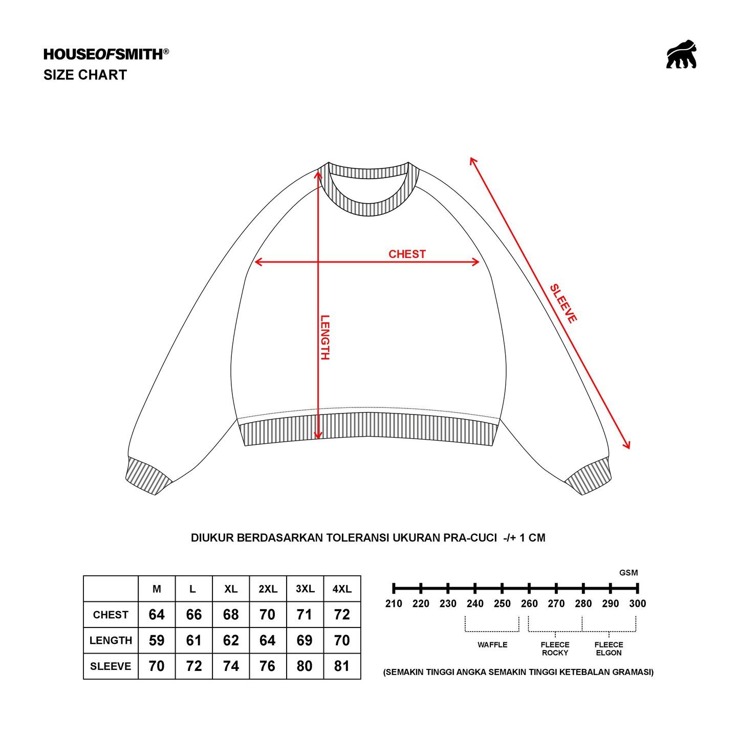 House of Smith Sweater Crewneck Boxy Pria - Hos Studio Waffle Knit Boxy Sweater Army