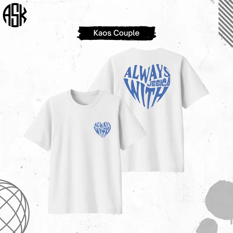 ASK Kaos Couple Bucin Pasangan Baju pasangan Sablon Custom Bisa Request Bahan Cotton Combed 30s 1