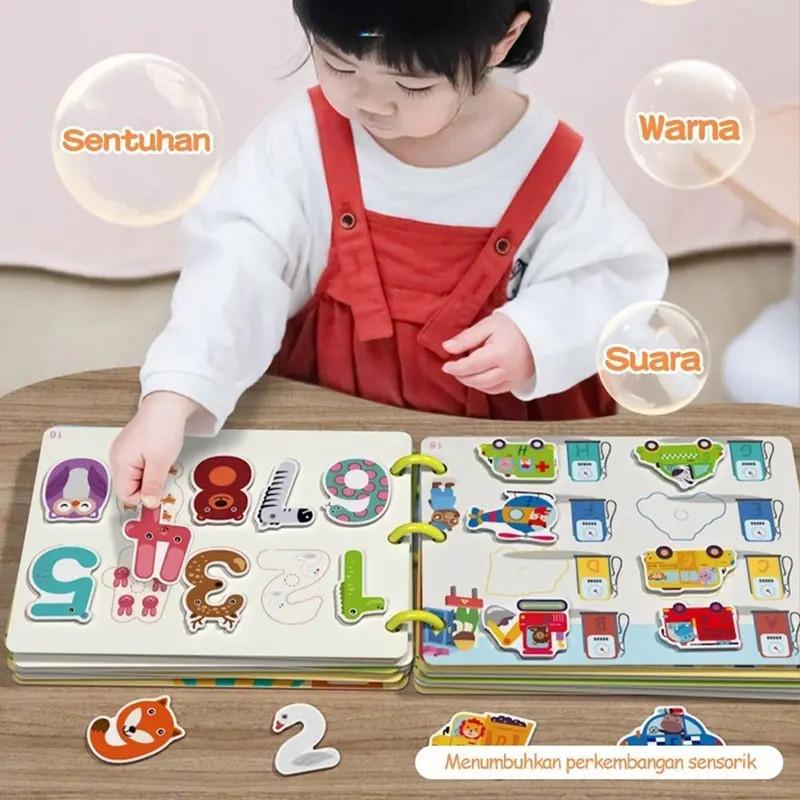 Buku Edukasi Anak Sticker Velcro Anak Mainan Pendidikan 30 Halaman / Buku Bayi Easy Learning / Buku Edukasi Aktivitas Anak Busy Book 5