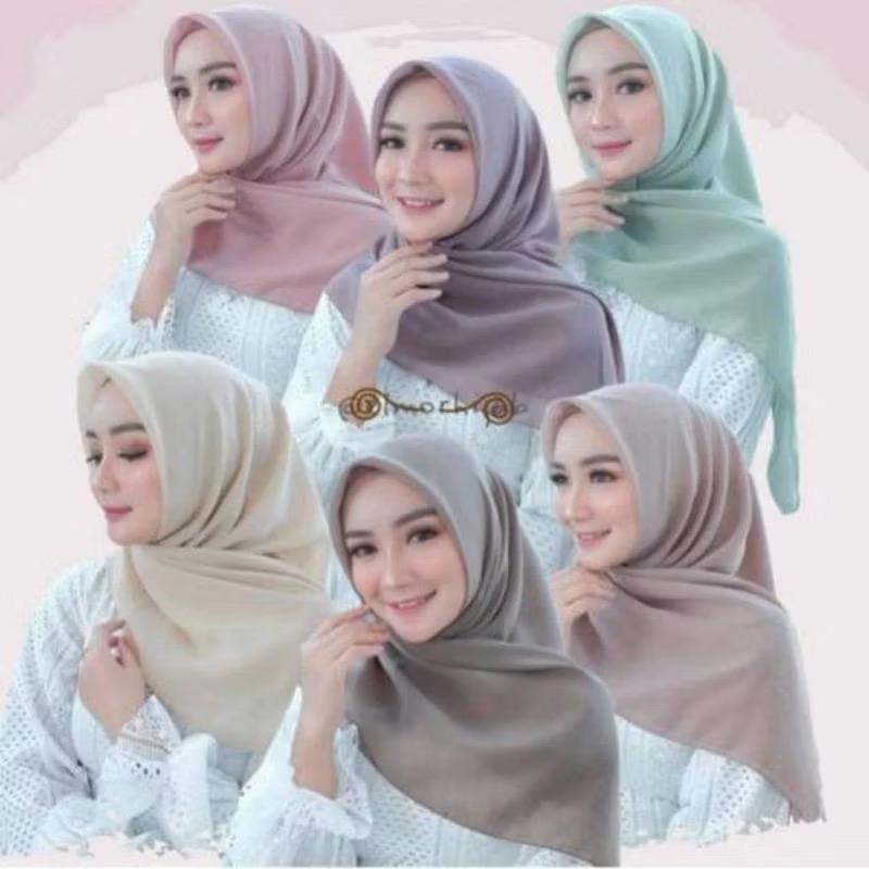 BELLA SQUARE HIJAB POLOS SEGI EMPAT POLYCOTTON PREMIUM 1