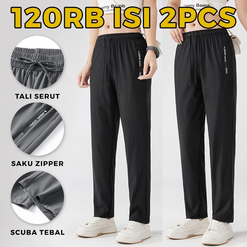 MIZUTAKE - Paket Hemat 2 Pcs 120 Rb Celana Training Olahraga Wanita Polos Gym Bersepeda Yoga Sport 0