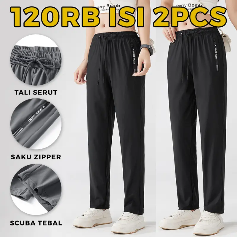 MIZUTAKE - Paket Hemat 2 Pcs 120 Rb Celana Training Olahraga Wanita Polos Gym Bersepeda Yoga Sport 0