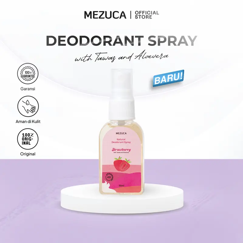 [Dapat 5 Botol] Deo Spray Mezuca 30ml FREE POUCH Fresh Fruit Deodorant Spray with Tawas dan Aloevera Asli 3